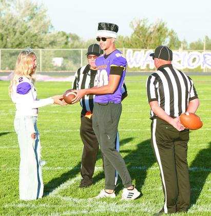 Photo by Taylor Risse. Caysen Soderlin partakes in Homecoming festivities prior to the football game held last Friday night.