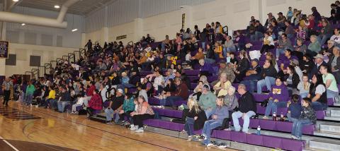 A large crowd showed up to cheer on the Lady Warriors against Lakota Tech last Tuesday night. Photo by Taylor Risse