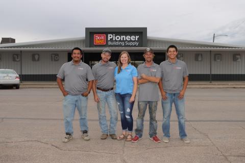 Some of the Do it Best Pioneer Building Supply crew pictured left to right: Keenan Menard, owners Jay and Janell Yohner, Andy Karns and Tayten Shangreau.
