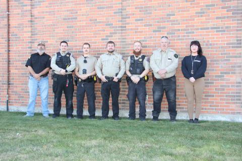 The Bennett County Sheriff’s Office and the Martin Police Department have merged and now are working together. The new, combined force is left to right: Stuart Bucholz, Doug Lucero, Anthony Aronov, Kevin Curtis, Chase Frank, Jason Erwin, and Chrissy Lewis. Not pictured are: Beth Moore, Kenny Denison, John Waters and Tanner Goss.