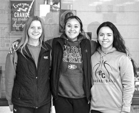 Photo by Jacob Waln Hadley Schomp, Ally Solomon, and Sophia May are the girls that are set to represent Bennett County at the upcoming Girls State, which will be held June, 3-8.