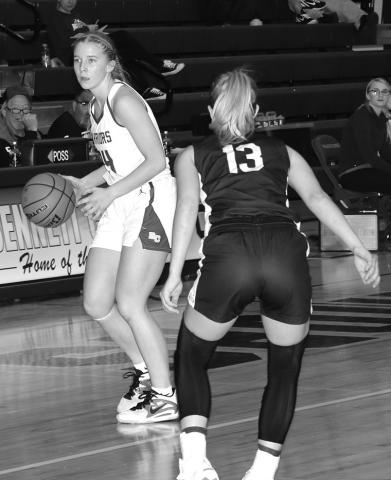 Photo by Taylor Risse Jersey Frederick slows the ball down in JV action against Hay Springs on Saturday.