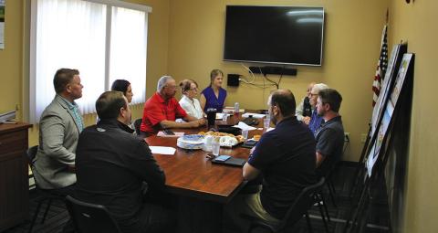 Photo by Jacob Waln Staff from Senator Mike Round’s office visited the Bennett County Hospital last Wednesday, May 29. They met with the board and administrative staff to discuss potential funding of the new hospital. CEO Shawnee Anson gave a tour of the facility.