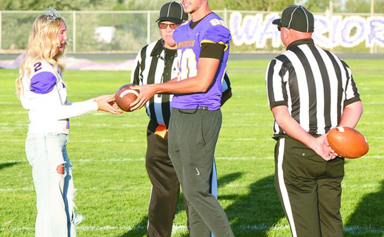 Photo by Taylor Risse. Caysen Soderlin partakes in Homecoming festivities prior to the football game held last Friday night.